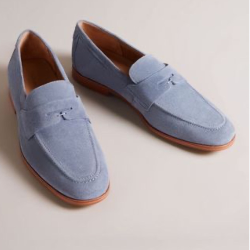 Ted Baker Blue Adlerrs Full Suede Formal Saddle Loafers